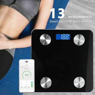 

180KG Bluetooth Body Fat Scale Smart BMI Digital Bathroom Wireless Weight Scales Fitness Accessories