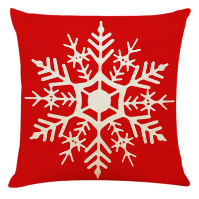 

Red Linen Christmas Cute Cartoon Santa Claus Elk Throw Pillow Case Cover Merry Christmas Decorative Pillowcases