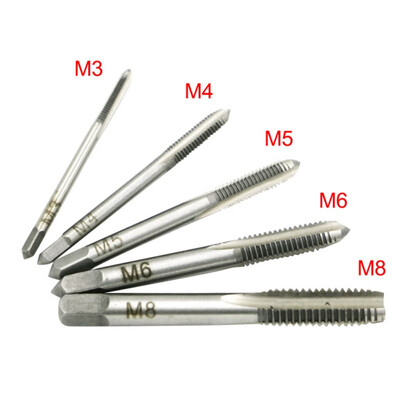 

5pcs M3-M8 Straight Flute Hand Screw Thread Metric Plug Hand Tap Tapping Screw Thread Metric Plugs Taps Set