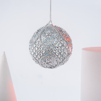 

JPGIF Christmas Rhinestone Glitter Baubles Balls Xmas Tree Ornament Decoration 8CM