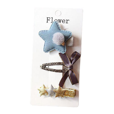 

3 Pieces Set Children Handmade Bow Hair Clip Baby Girls Hair Ring Cloth Fabric Hair Accessories 1-12Y