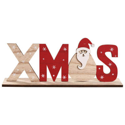 

Christmas Wooden Letter Ornaments Xmas Snow Decoration Wooden Letters Desktop Decorations Santa Snowman Snowflake Decoration