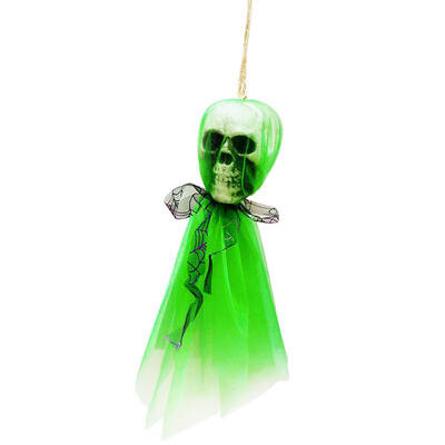 

Halloween Hanging Skeleton Decor Foam Skull with Rope Halloween Party Doll Ornaments for Home Halloween Haunted House Decoration