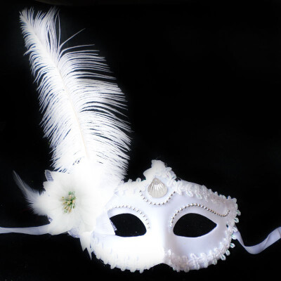 

Tailored Masquerade Feather Mask Halloween Cutout Prom Party Mask Accessories