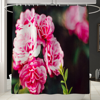 

Gobestart New Waterproof Shower Curtain with 12 Hooks 3D Printed Bathroom Polyester