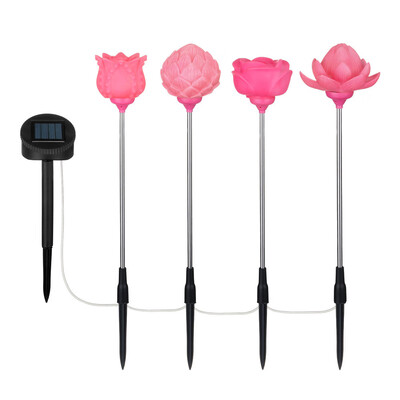 

〖Follure〗1 Set Flower Solar Powered Garden Light Multi-color Change LED Light Patio Decor