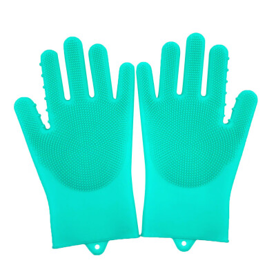 

Toponeto Magic Reusable Silicone Gloves Cleaning Brush Dishwashing Gloves Heat Resistant