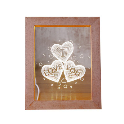 

Toponeto 1 Pcs LED Night Light Decorative Creative 3D Light Frame Photo Frame for Bedroom