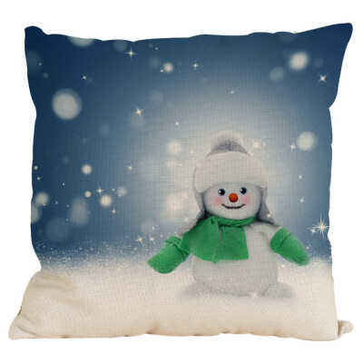 

Tailored New Christmas Snowman Cotton Linen Pillow Case Sofa Cushion Cover Home Decor A