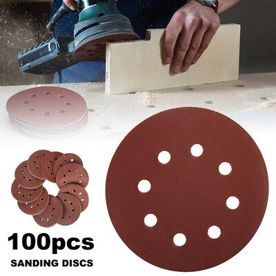 

406080100120180240320400800 Red Sanding Discs 5 inches 8 Holes fit grit