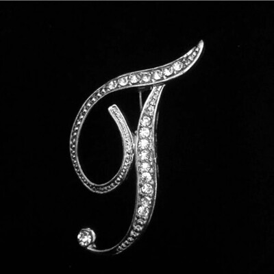

Alphabet Style Rhinestone Crystal English Letters Bridal 1 pc Bouquet Brooch Pin