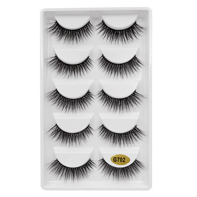 

Gobestart 5 Pair 3D Natural Thick False Fake Eyelashes Eye Lashes Makeup Extension