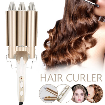 

New Triple Barrel Curling Iron Perm Splint Ceramic Hair Curler 3 Barrels Wave Hair Waver Curlers Styling Tools