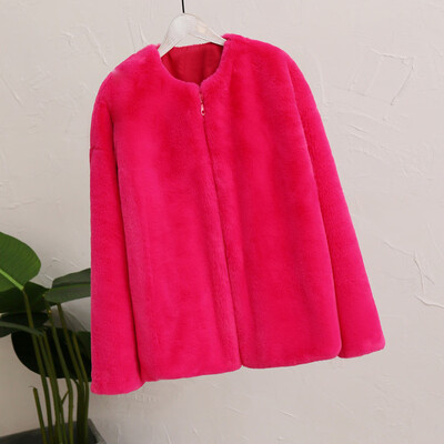 

Roseonmyhand Women Fashion Autumn Winter Long Sleeve Casual Warm Plush Short Coat