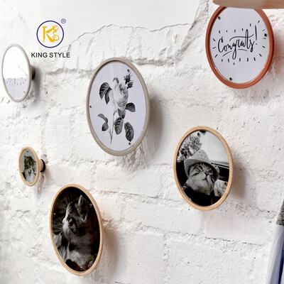 

Solid wood photo frame hanging wall creative Nordic simple multi-size combination wall