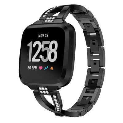 

〖Follure〗Luxury Alloy Crystal Stainless Steel Wristband Strap Band For Fitbit versa Lite