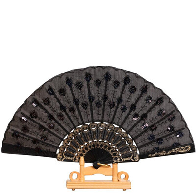 

Summer Women Girl Dancing Fan Elegant Plum peacock Flower Print Folding Hand Fans