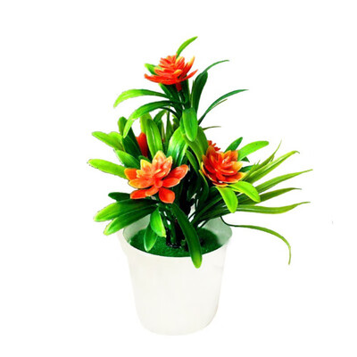 

Artificial Flowers Fake Green Pot Multi-color Flower Bonsai Simulation Artificial Potted Plant Ornament Home Decor