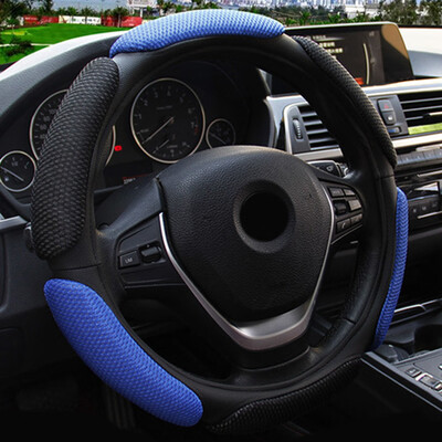 

Black Interior Steering Wheel Non-Slip Mesh Cover Protector Breathable 15 Inches