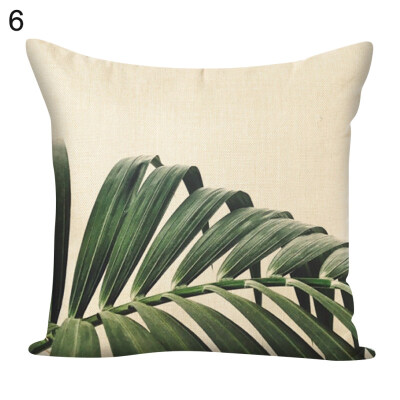 

45x45cm Green Leaf Square Throw Pillow Case Cushion Cover Sofa Bed Car Decor