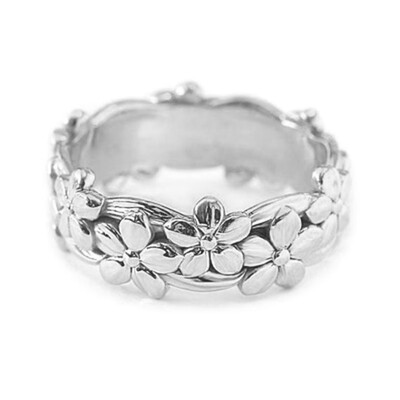 

Rose Gold Floral Ring Lucky Daisy Plum Blossom Cherry Flower Jewelry Ring
