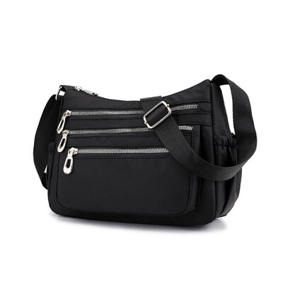 

Leisure Oxford Cloth Solid Color Large Capacity Zipper Mummy Pouch Shoulder Bag