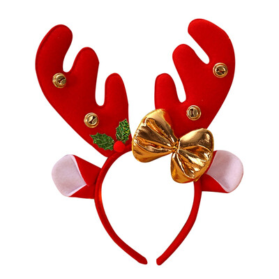 

Christmas Reindeer Hair Bands Antler Headband With Red Nose Xmas Party Costumes Headwear Accessories Gifts