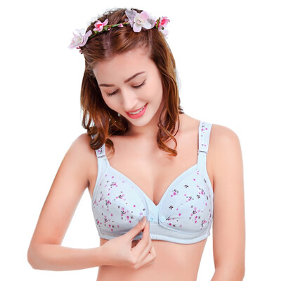 

34-42B Women Mum Button Front Closure Feeding Nursing Cotton Bra Adjustable Strap Bras B Cup