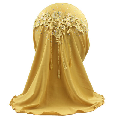

Fashion Kids Girls Rhinestone Muslim Hijab Islamic Arab Scarf Headscarf Shawl