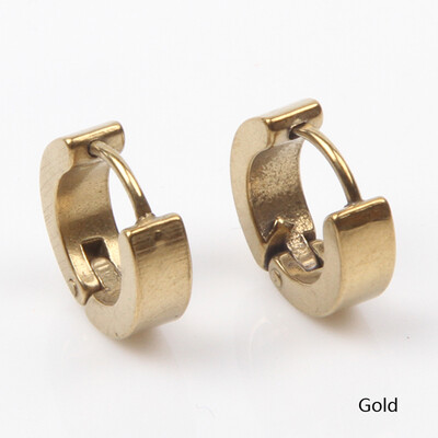 

Unisex 1Pair Stainless Steel Studs Earring Jewelry Black Blue Golden Silver