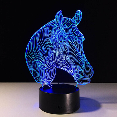 

Gobestart 3D illusion Visual Night Light 7 Colors Change LED Desk Lamp Bedroom Home Decor