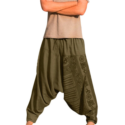 

Gobestart Mens Long Casual Print Loose Trousers Large Size Nationality Trousers Pants