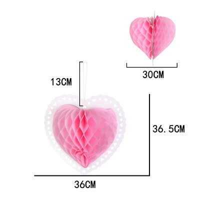 

Heart Shaped Honeycomb Ball Wedding Valentines Day Paper Ball Hanging Decoration Wedding Decoration Mariage Decoracao Decor