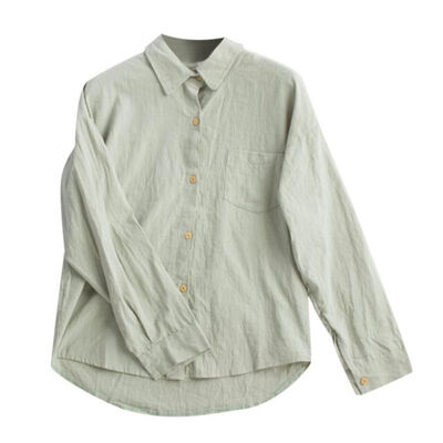 

Women Pockets Loose Blouse Single-breasted Lapel Slim Female Top Casual Long Sleeve Girl Ladies Tops Solid Color Woman Clothing