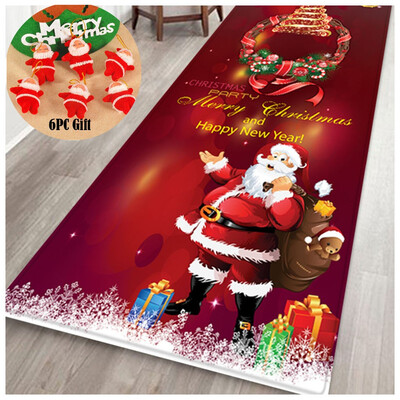 

Gobestart Merry Christmas Home Decor Ornament Soft Indoor Home Carpets Decor 60x180CM