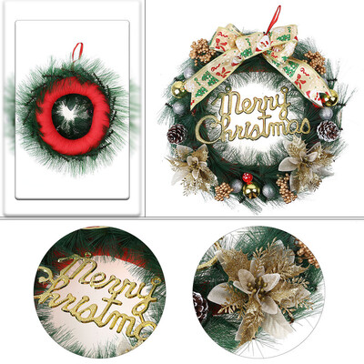 

Toponeto Christmas Wreath Decor For Xmas Party Door Wall Hanging Garland Ornament 40CM