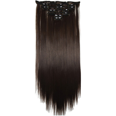 

Gobestart Full Head Women Clip Synthetic High Temperature Wire Straight Hair Piece