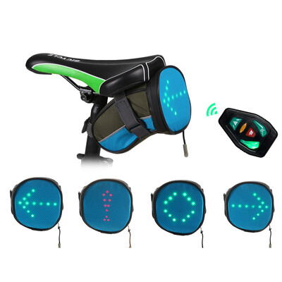 

Lixada Lightweight USB Rechargeable Reflective Bike Bicycle Saddle Bag with LED Signal Light Outdoor Cycling Safety Bike Seat Bag
