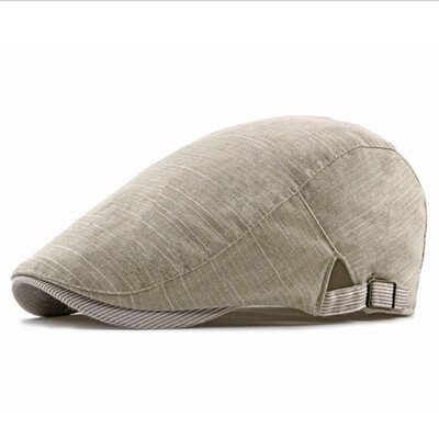 

4 Colors Retro Men Cotton Ivy Flat Cap Newsboy Adjustable Beret Cabbie Gatsby Driving Hat
