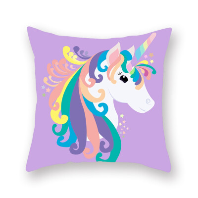 

Cute Unicorn Pillow Case Funny Sofa Waist Cushion Cover Throw Home Bed Decoration