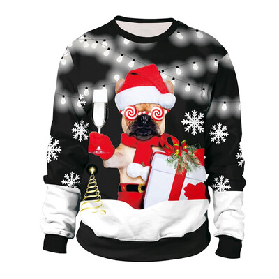 

Toponeto Mens Christmas Fun Ugly 3D Print Long Sleeve Hoodie Coat Sport Casual Jacket