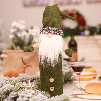 

Toponeto Faceless Dolls Wine Bottles Set Embroidery Old Mans Toys Christmas Decors