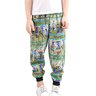 

Summer Children Boys And Girls Harem Pants Kids Baby Cartoon Printed Cotton Silk Thin Trousers Pants