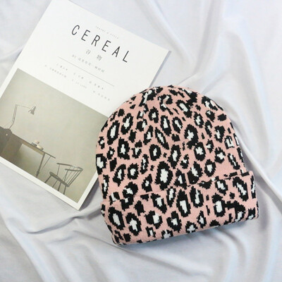 

Warm Winter Hats Women Knitted Soft Wool Hat Leopard Twist Skullies Beanie Hats Fashion Skullies All-match Wool Cap Hat