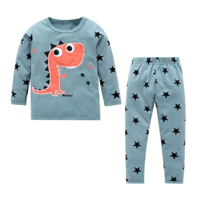 

Children Autumn Spring Cotton Boy Clothing Set printed Dinosaur Fashion Long Sleeve Tops Full Pants Baby Clothes Suits 1-4Y