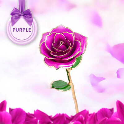 

Toponeto 1PCS 24K Gold Dipped Real Rose Plated Flower Golden Birthday Wedding Decor