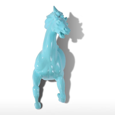 

Tooarts Resin Running Horse Wall DecorBlue Wall Hook Decorative Gift Rustic Innovative Sculpture