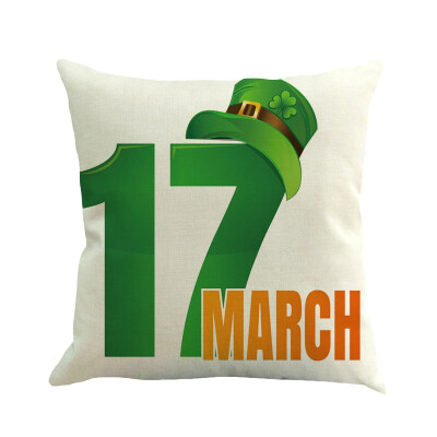 

Saint Patricks Day with Green Clover Throw Pillow Cover Cushion Case Spring Irish Shamrock Zippered Pillowcase Set Shams Home