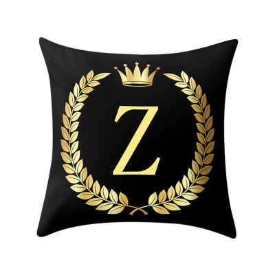 

〖Follure〗Pillow Cover Black&Gold Letter Pillowcase Sofa Cushion Cover Home Decor