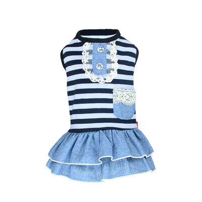 

Lovely Dog Puppy Denim Dress Dog Cat Pet Tutu skirt Princess Wedding Dress Cute Dog Apparel Dog Clothing